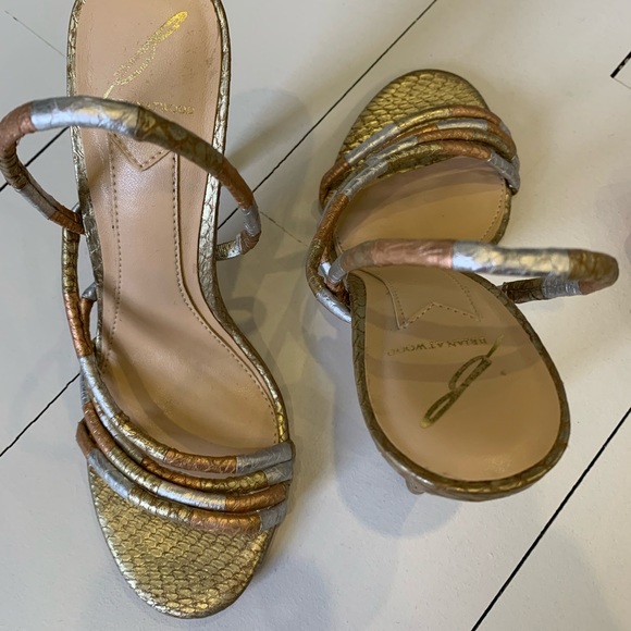Brian Atwood gold&silver heels - Picture 2 of 6